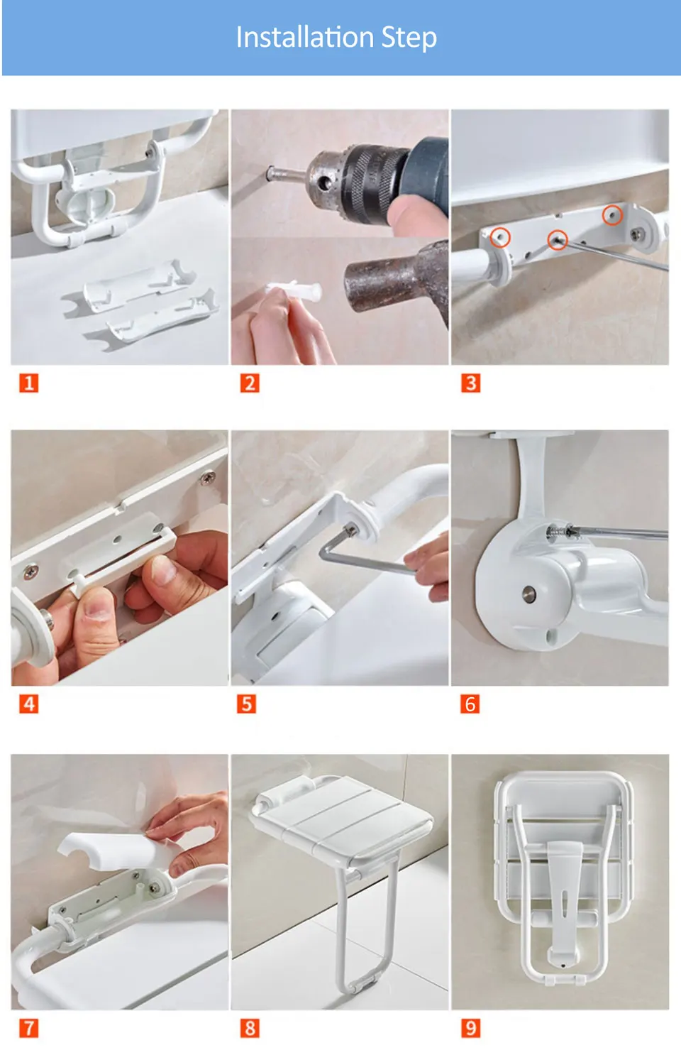 Folding Shower Seat - الصورة 28
